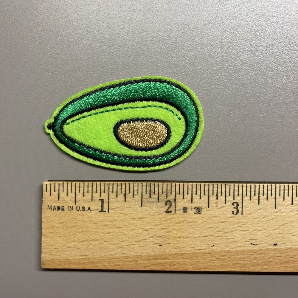 AVOCADO PATCH Sew Iron On EMBROIDERED AVOCADO‎ APPLIQUE PATCH 2.5" X 1.5" - Picture 5 of 5